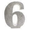NUMERO "6" EN CORCHO PLATA
