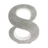 NUMERO "8" EN CORCHO PLATA