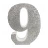 NUMERO "9" EN CORCHO PLATA