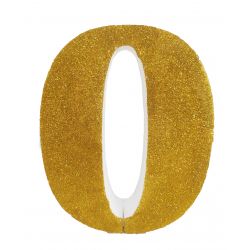 NUMERO "0" EN CORCHO ORO