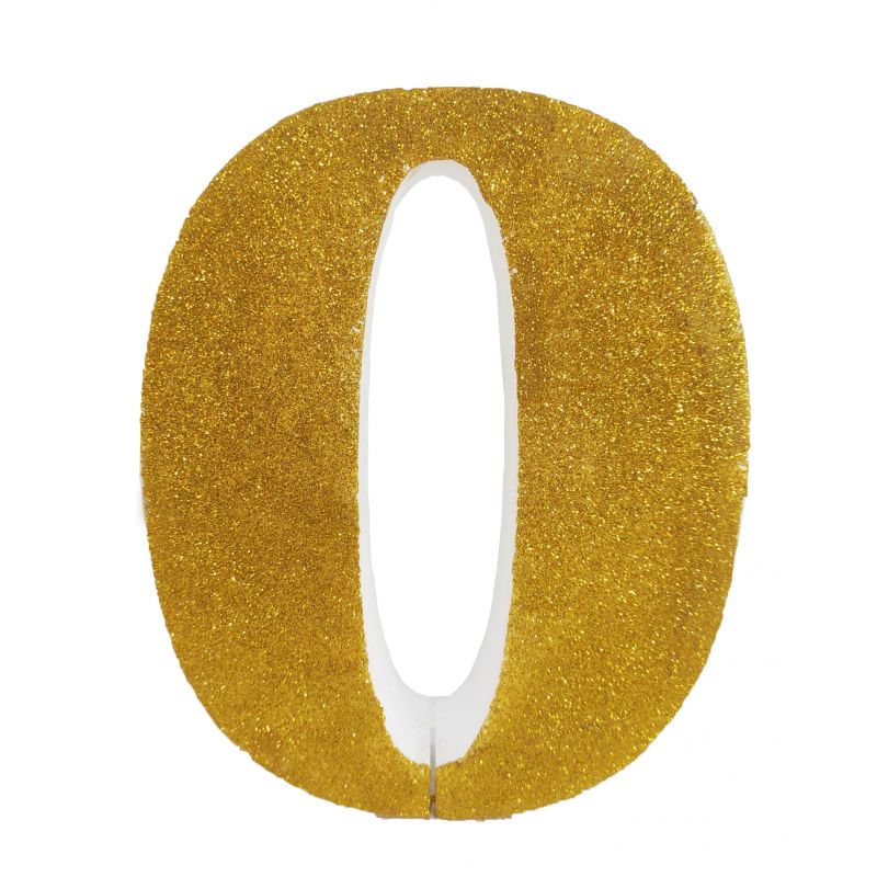 NUMERO "0" EN CORCHO ORO