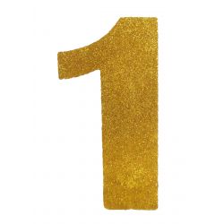 NUMERO "1" EN CORCHO ORO