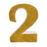 NUMERO "2" EN CORCHO ORO