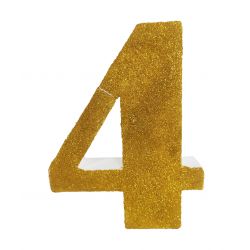 NUMERO "4" EN CORCHO ORO