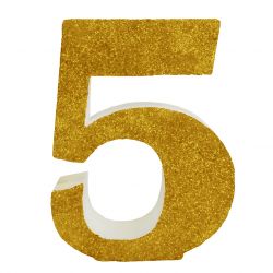 NUMERO "5" EN CORCHO ORO