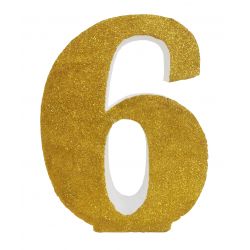 NUMERO "6" EN CORCHO ORO