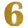NUMERO "6" EN CORCHO ORO