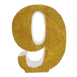 NUMERO "9" EN CORCHO ORO