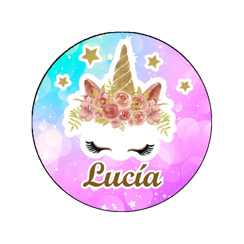 PLIEGO DE PEGATINAS 35 UND PERSONALIZABLE UNICORNIO