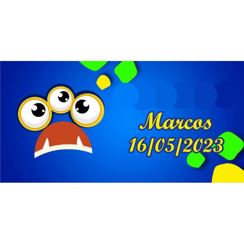 PLIEGO DE PEGATINAS 21 UND CUADRADAS MOUNSTRUO PERSONALIZADAS 5-7X3CM