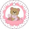 PLIEGO TARJETA REDONDA OSO ROSA 20 UD-