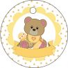 PLIEGO TARJETA REDONDA OSO AMARILLO 20 UD-