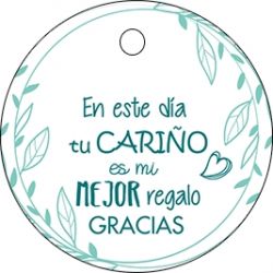 PLIEGO TARJETA REDONDA TU CARIÑO VERDE 20 UD-