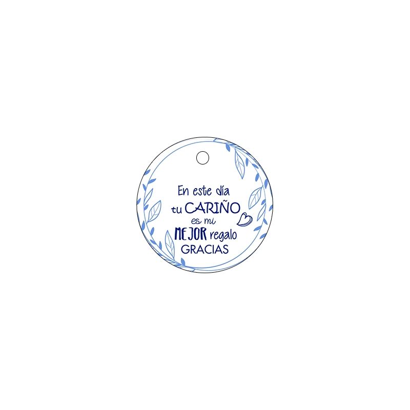 PLIEGO TARJETA REDONDA TU CARIÑO AZUL 20 UD-