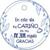 PLIEGO TARJETA REDONDA TU CARIÑO AZUL 20 UD-