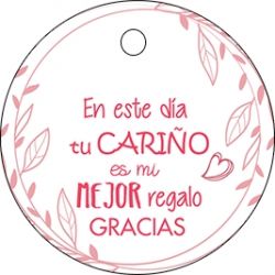 PLIEGO TARJETA REDONDA TU CARIÑO ROSA 20 UD-