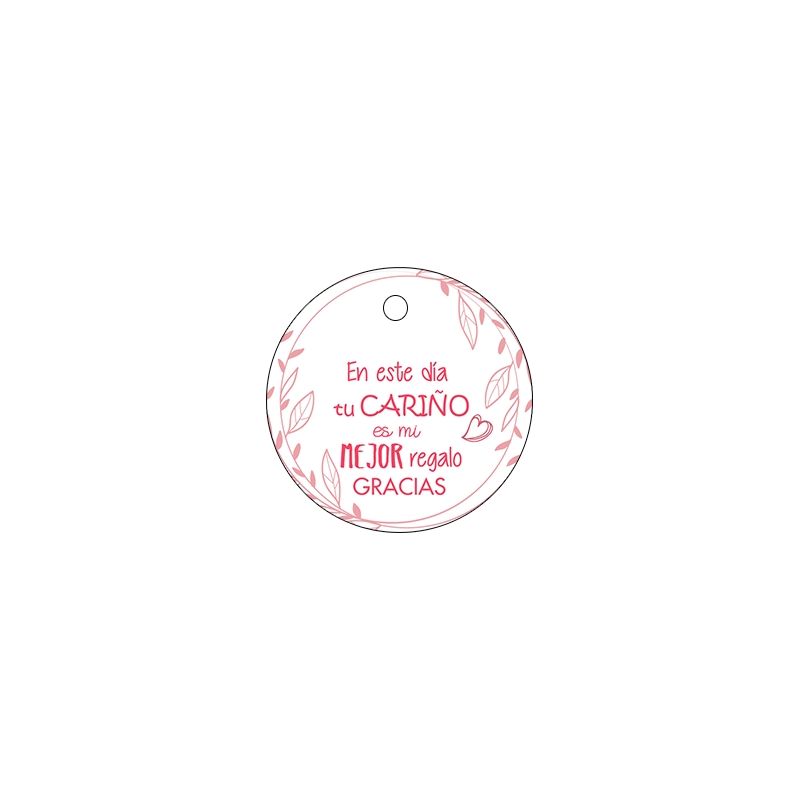 PLIEGO TARJETA REDONDA TU CARIÑO ROSA 20 UD-