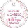 PLIEGO TARJETA REDONDA TU CARIÑO ROSA 20 UD-