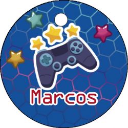 PLIEGO DE TARJETA 20 UND REDONDA PERSONALIZABLE VIDEOJUEGO
