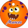 PLIEGO DE TARJETA 20 UND REDONDA PERSONALIZABLE MOUNSTRUO