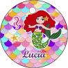 PLIEGO DE TARJETA 20 UND REDONDA PERSONALIZABLE SIRENITA