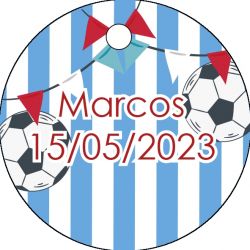 PLIEGO DE TARJETA 20 UND REDONDA PERSONALIZABLE BALON DE FÚTBOL