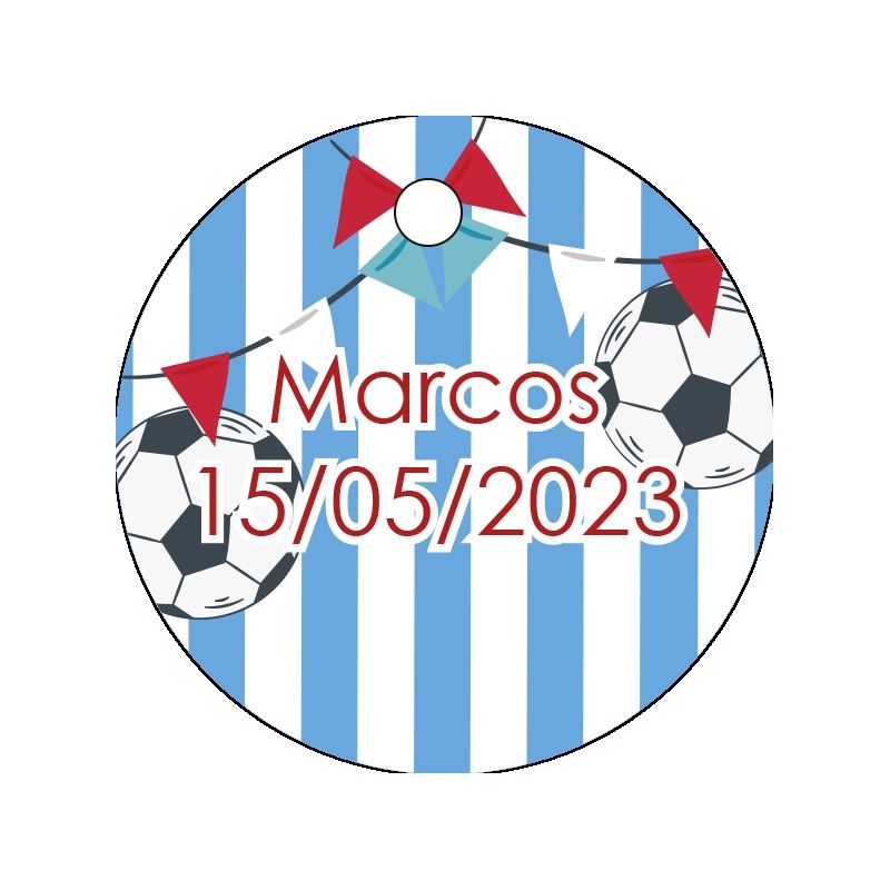 PLIEGO DE TARJETA 20 UND REDONDA PERSONALIZABLE BALON DE FÚTBOL