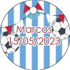 PLIEGO DE TARJETA 20 UND REDONDA PERSONALIZABLE BALON DE FÚTBOL