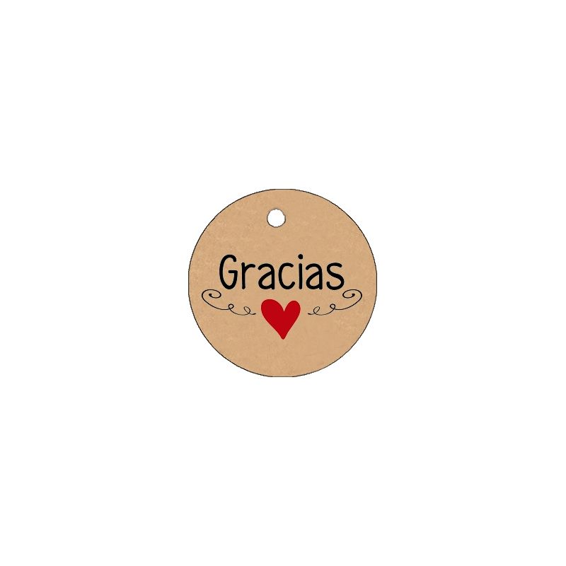 PLIEGO TARJETA KRAFT REDONDA 20 UD- CORAZÓN ROJO