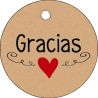 PLIEGO TARJETA KRAFT REDONDA 20 UD- CORAZÓN ROJO
