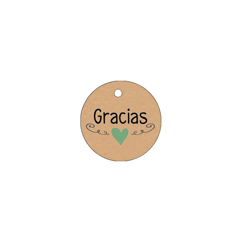 PLIEGO TARJETA KRAFT REDONDA 20 UD- CORAZÓN AZUL