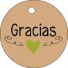 PLIEGO TARJETA KRAFT REDONDA 20 UD- CORAZÓN VERDE