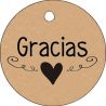 PLIEGO TARJETA KRAFT REDONDA 20 UD- CORAZÓN NEGRO