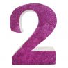 NUMERO "2" EN CORCHO ROSA