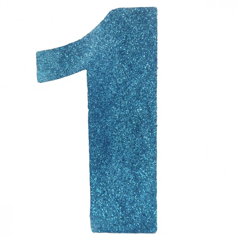 NUMERO "1" EN CORCHO AZUL