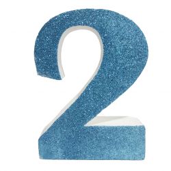 NUMERO "2" EN CORCHO AZUL