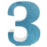 NUMERO "3" EN CORCHO AZUL