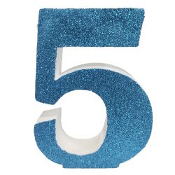 NUMERO "5" EN CORCHO AZUL