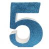 NUMERO "5" EN CORCHO AZUL