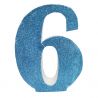 NUMERO "6" EN CORCHO AZUL