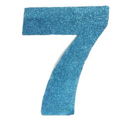 NUMERO "7" EN CORCHO AZUL