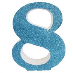 NUMERO "8" EN CORCHO AZUL
