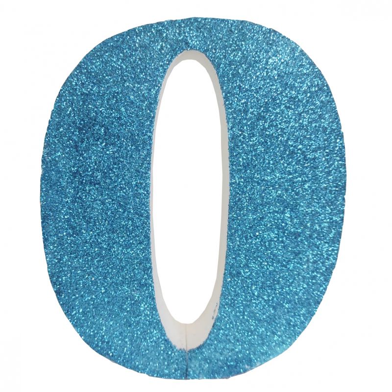 NUMERO "0" EN CORCHO AZUL