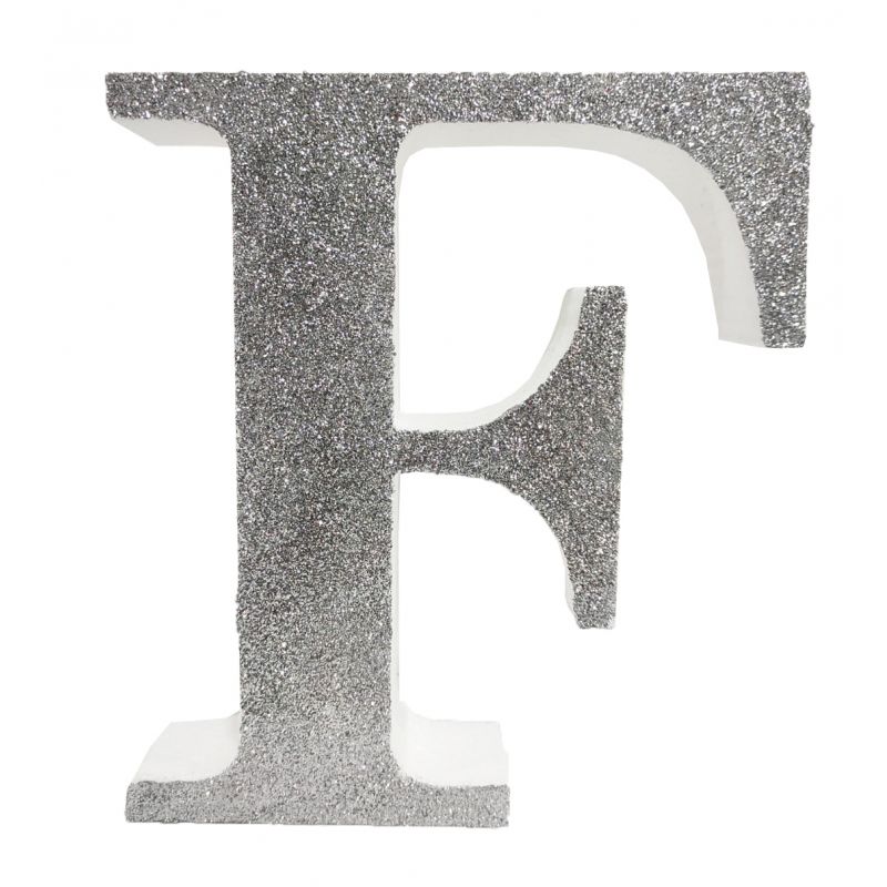 LETRA "F" DE 20 CM- EN PLATA