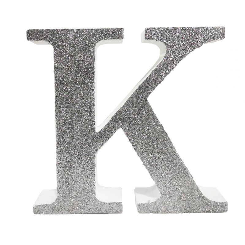 LETRA "K" DE 20 CM- EN PLATA