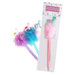 BOLI ROSA MULTICOLOR CON GOMA DE TARTA EN BOLSA CON TARJETA Y LAZO