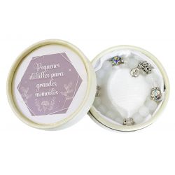 CAJA AZUL DE MADERA DE BEBE CON 2 JABONES