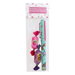 CONO ROSA CON 2 JABONES Y TARJETA DE BEBE
