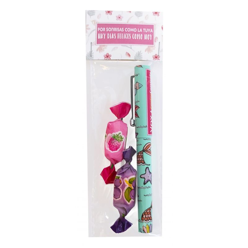 CONO ROSA CON 2 JABONES Y TARJETA DE BEBE