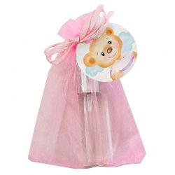 LLAVERO DE GOLF CON BOLI EN BOLSA CON TARJETA Y LAZO